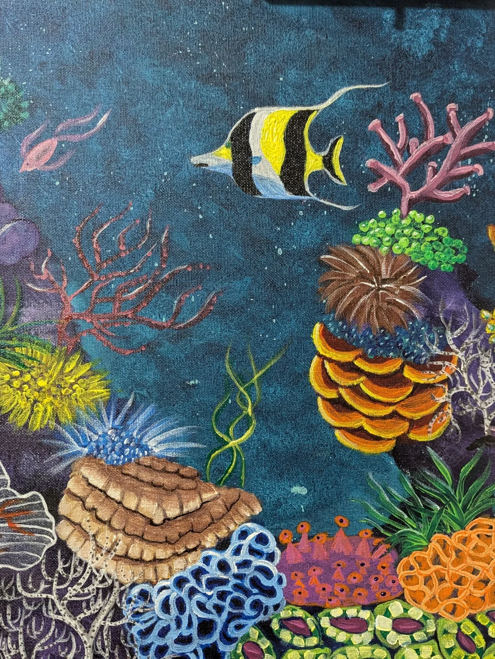 Yellow & Black Tropical Fish Canvas Art Print for Aquarium Decor